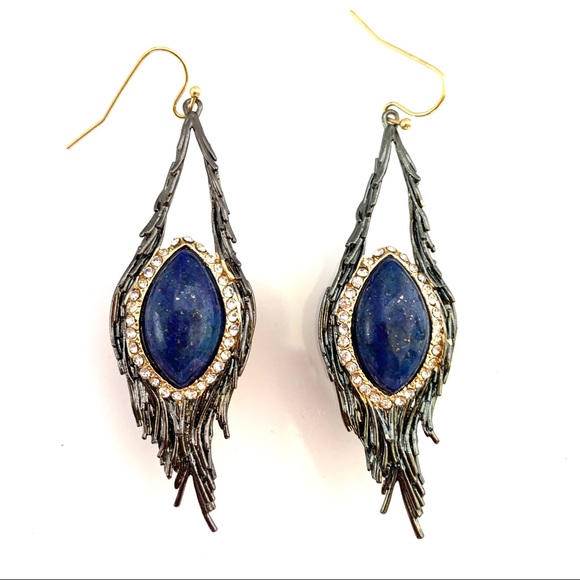 ALEXIS BITTAR MALDIVIAN Nest Lapis feather Earring - Picture 4 of 13